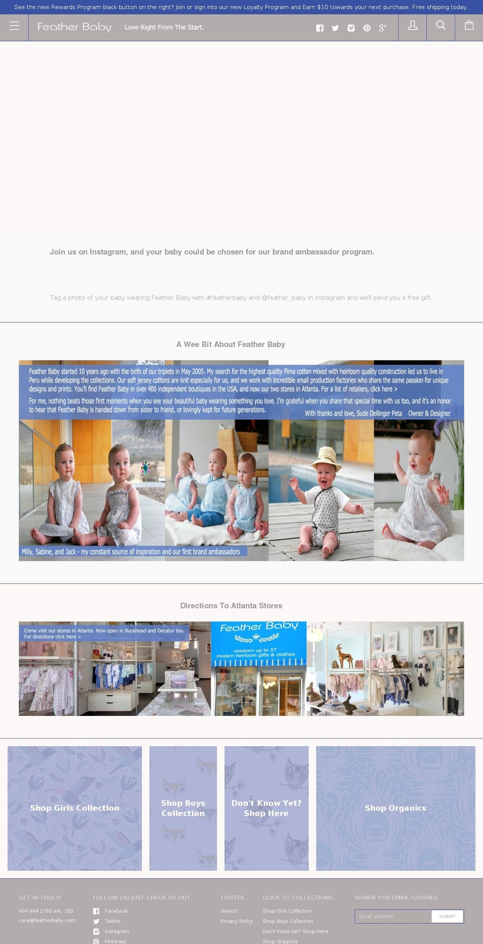 featherbaby.com shopify website screenshot