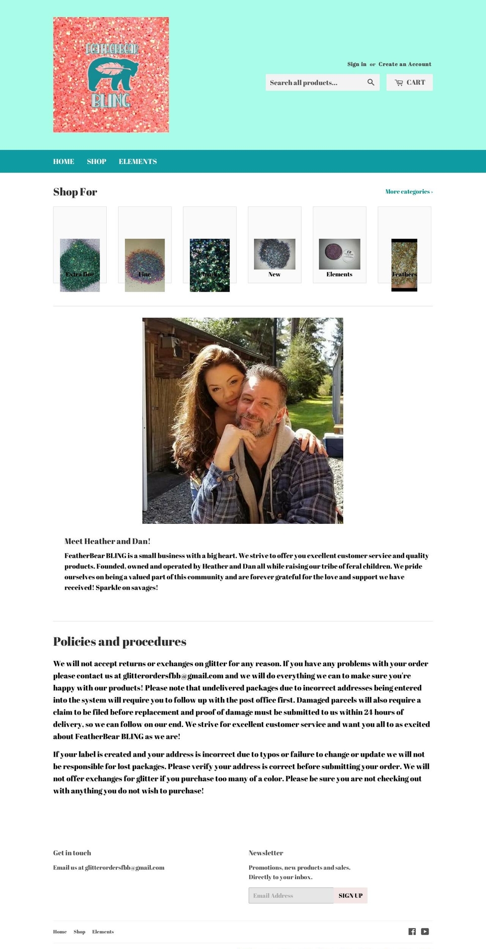 featherbeardesigns.com — Shopify storefront screenshot