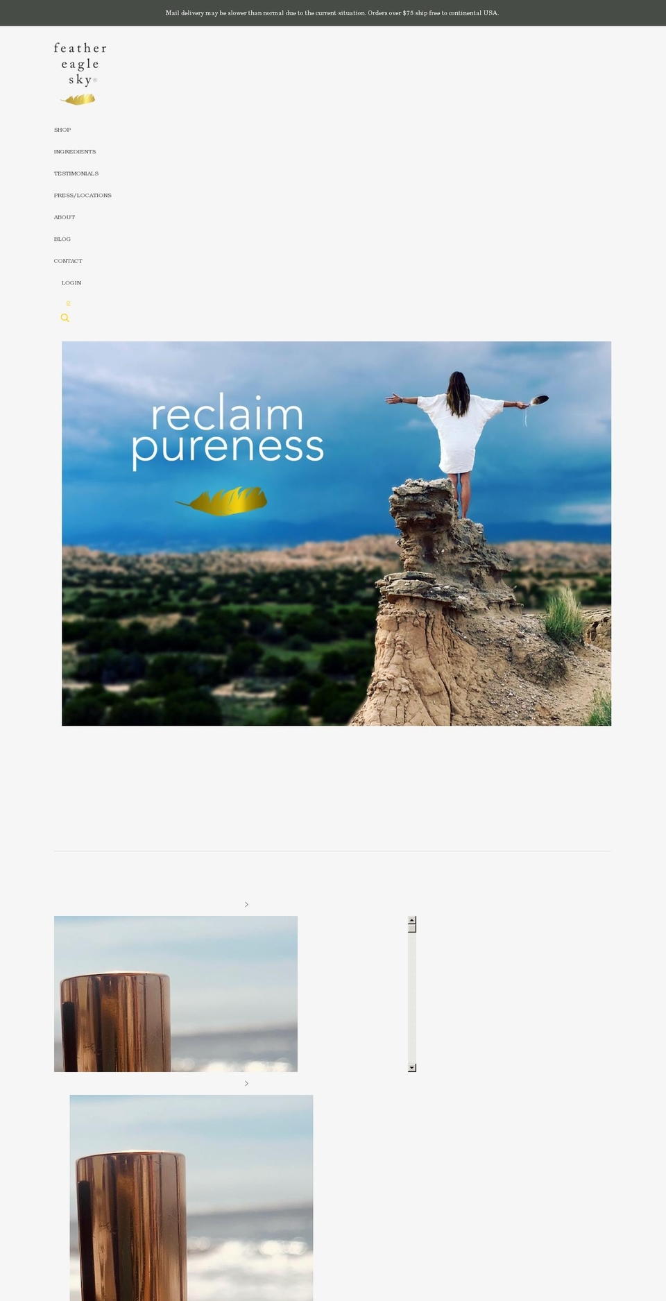 feathereaglesky.com shopify website screenshot
