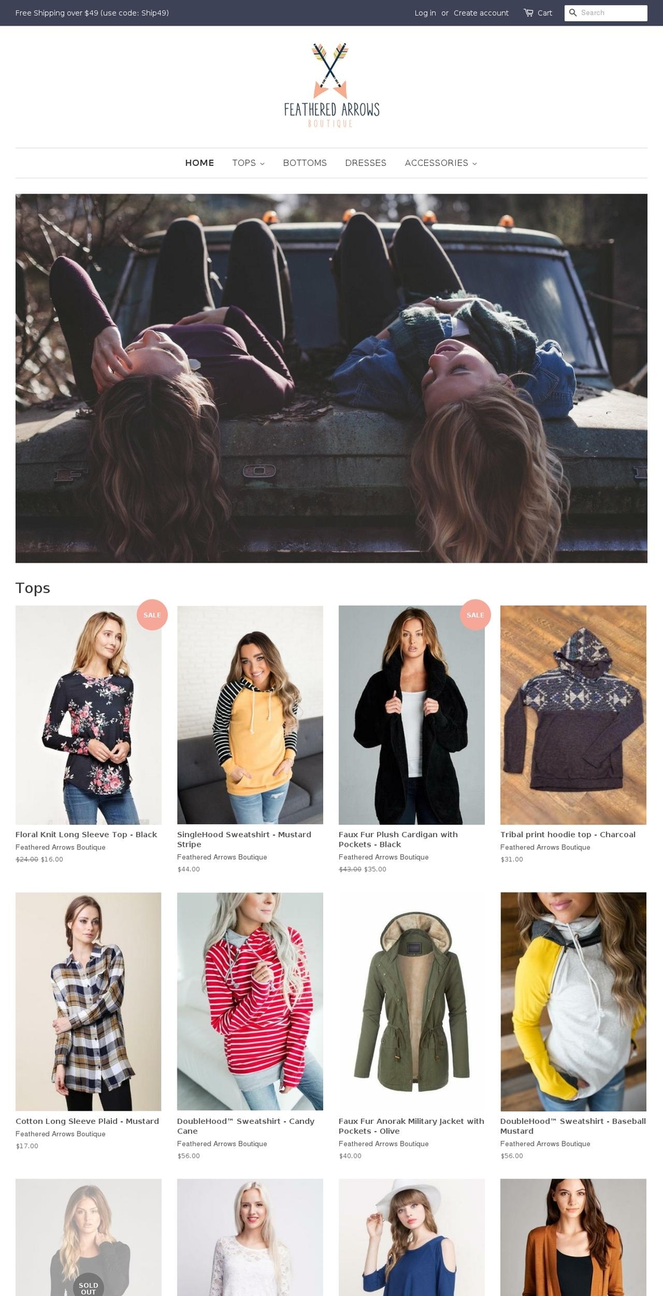 featheredarrows.com shopify website screenshot