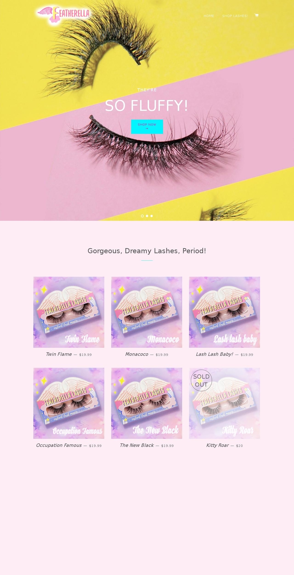 featherella.com shopify website screenshot