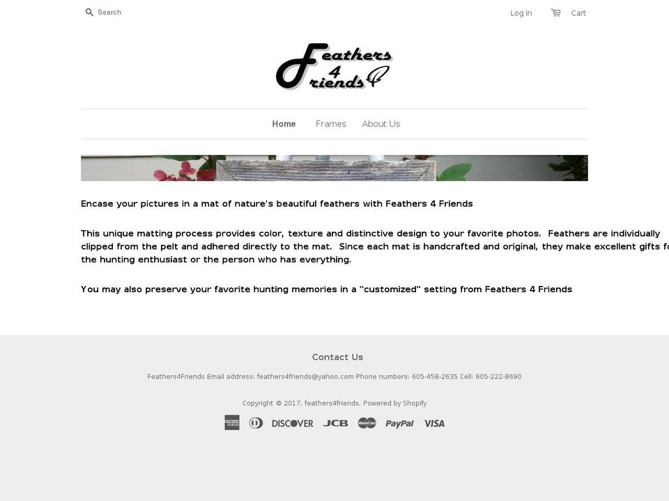 feathers4friends.com shopify website screenshot