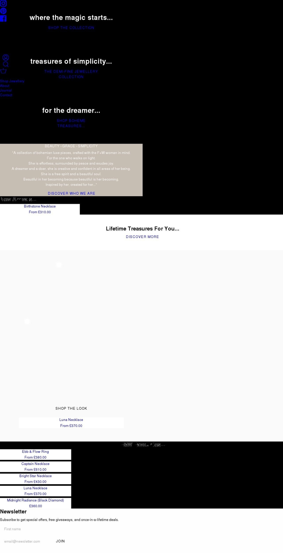 feathersandwings.co.uk shopify website screenshot