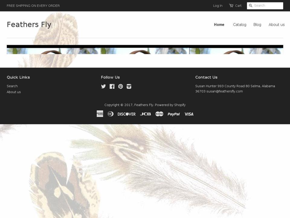 feathersfly.com shopify website screenshot