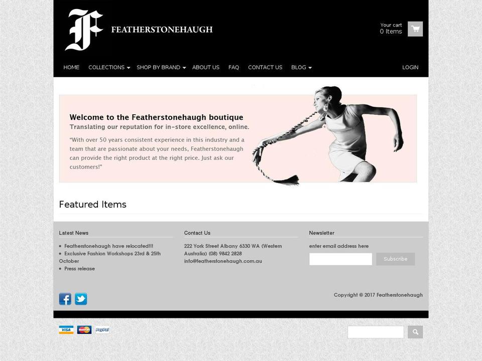 featherstonehaugh.com.au shopify website screenshot