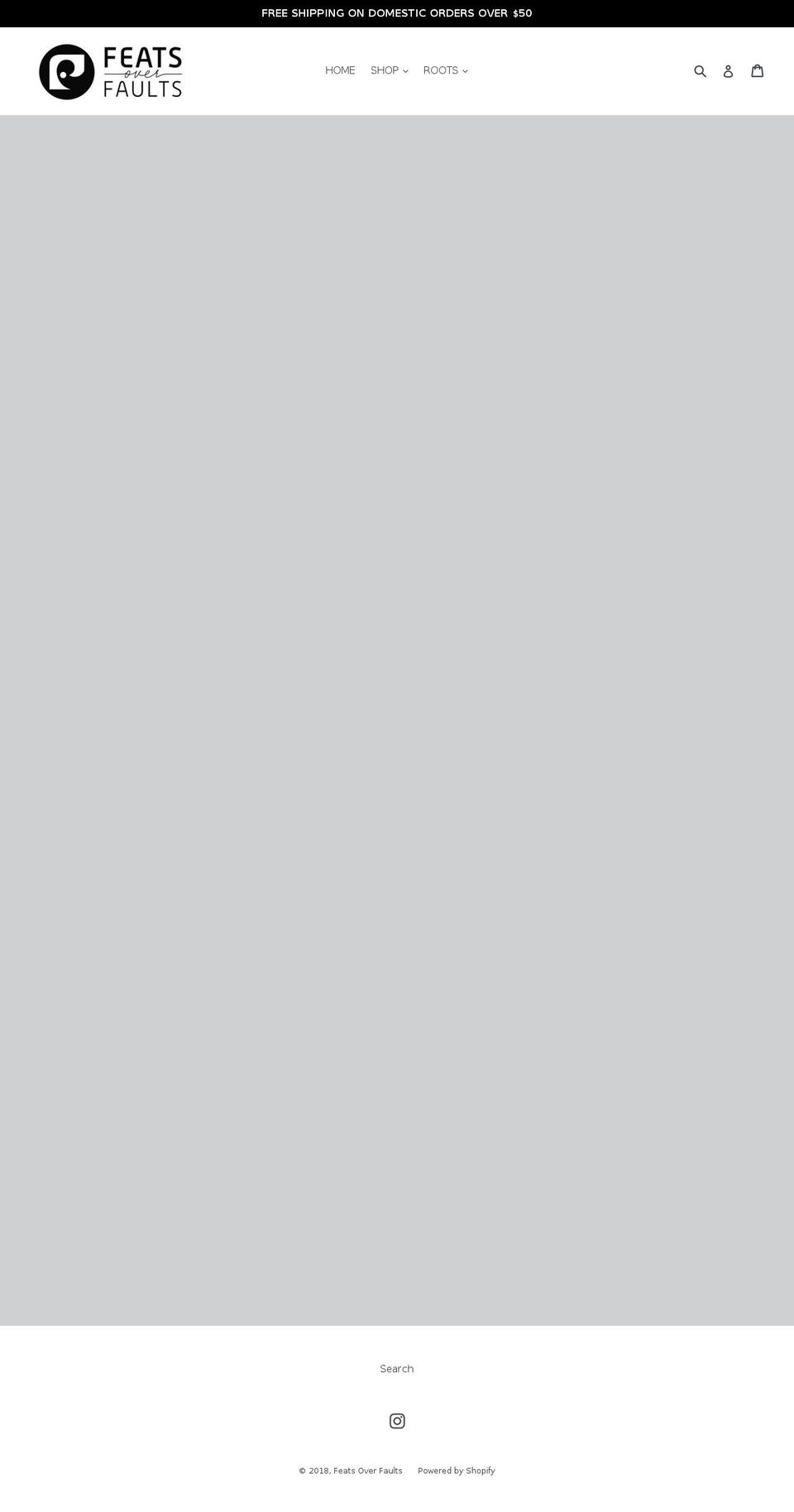 featsoverfaults.com — Shopify storefront screenshot