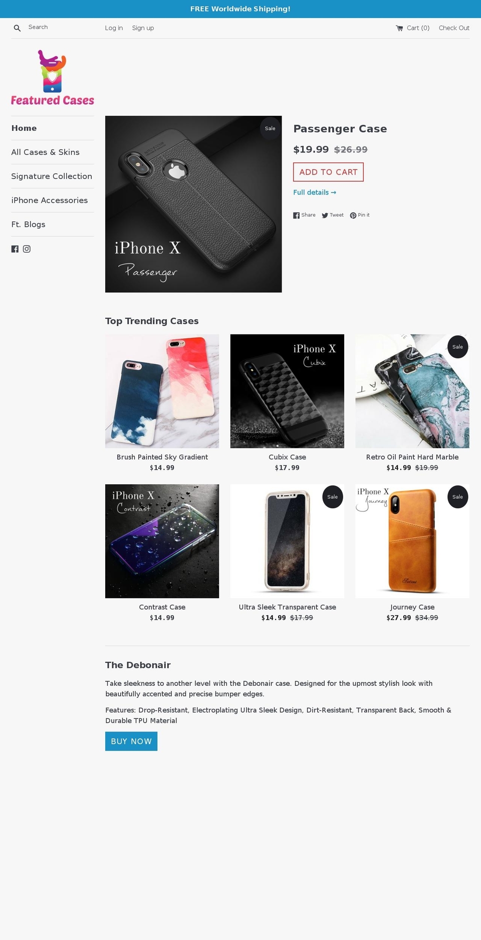 featuredcases.com — Shopify storefront screenshot