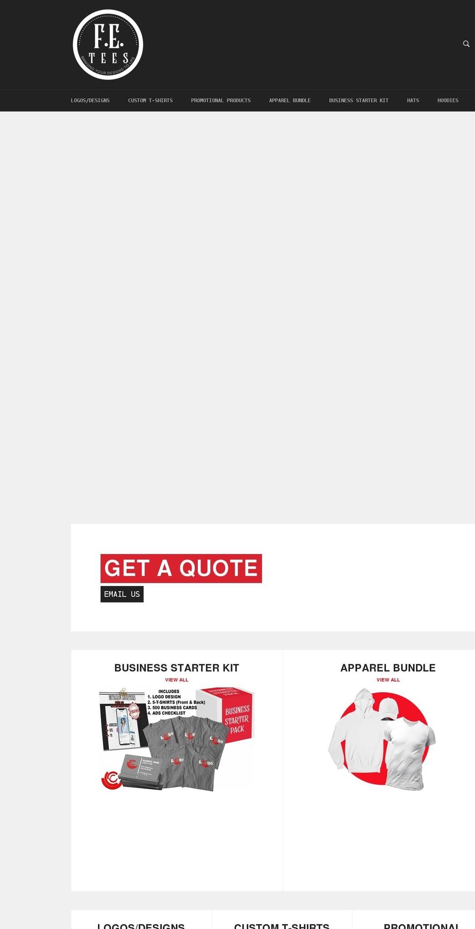 fecustomtees.com shopify website screenshot