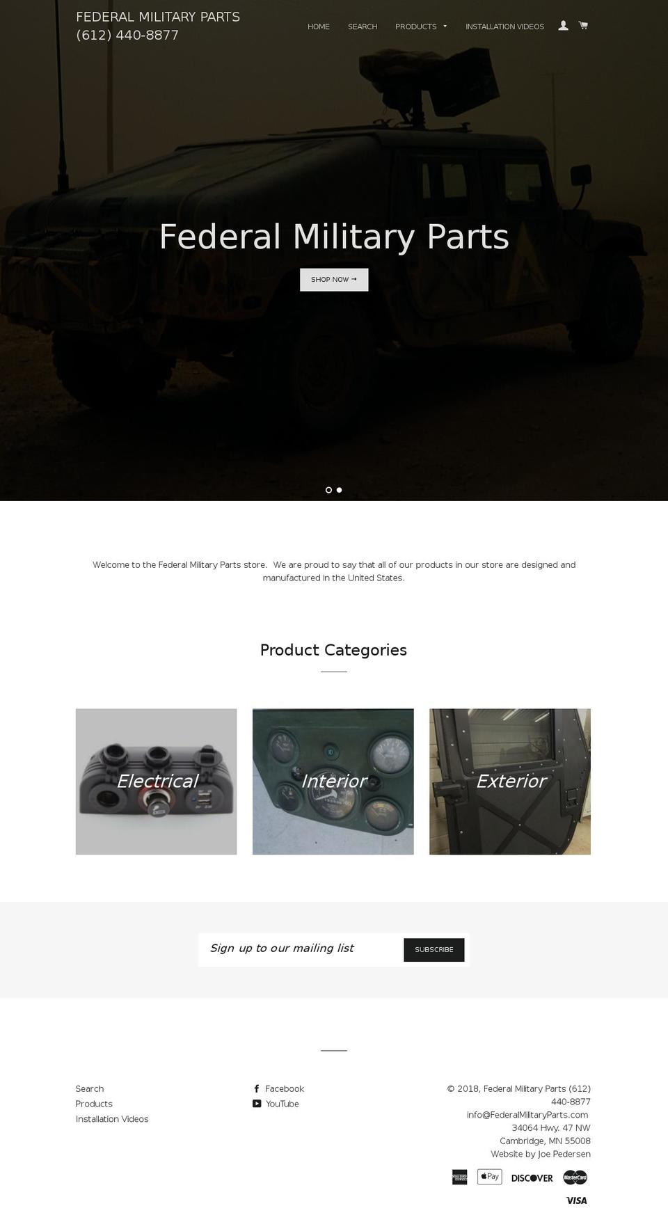 federal-military-parts.com shopify website screenshot