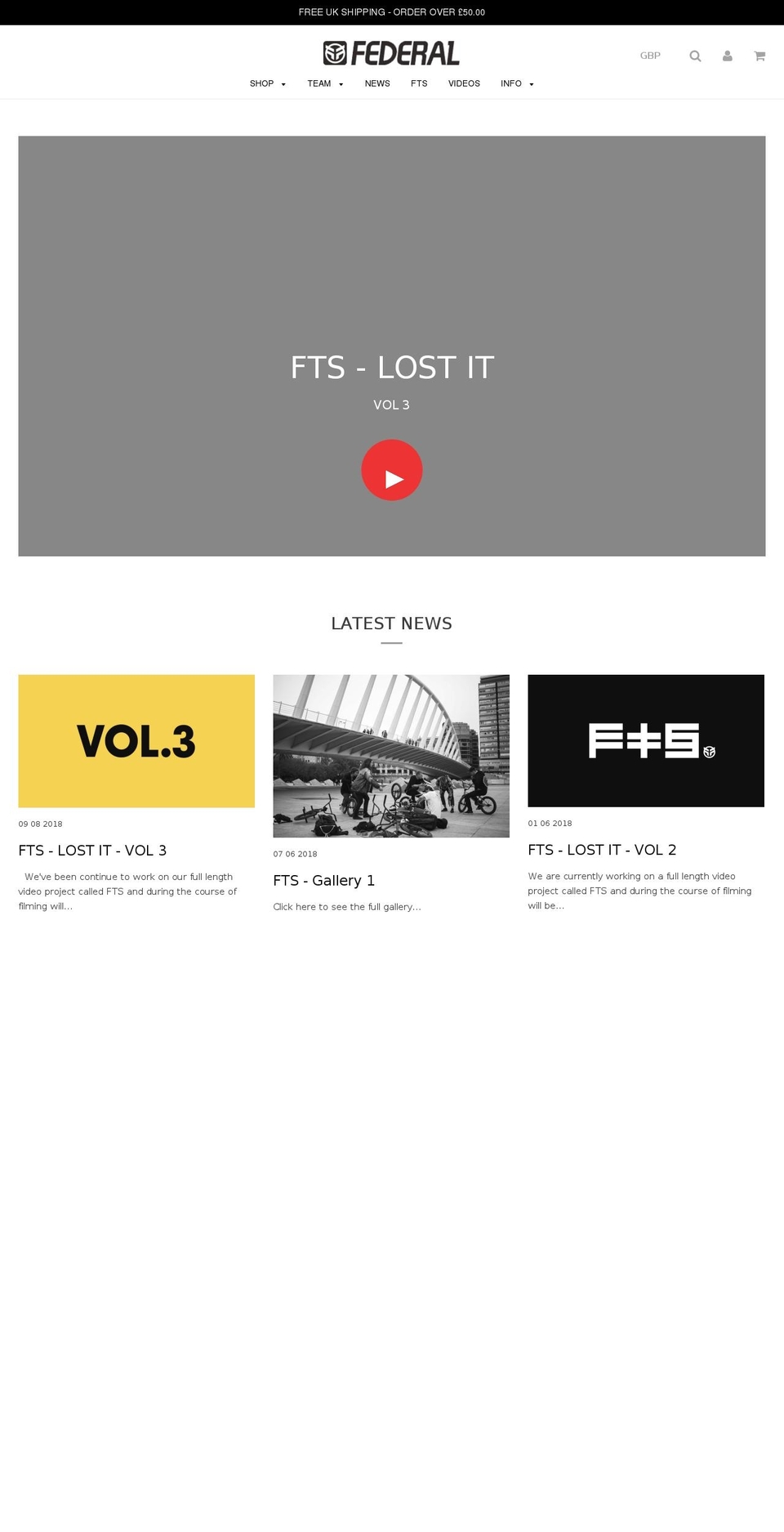 federalbikes.com shopify website screenshot