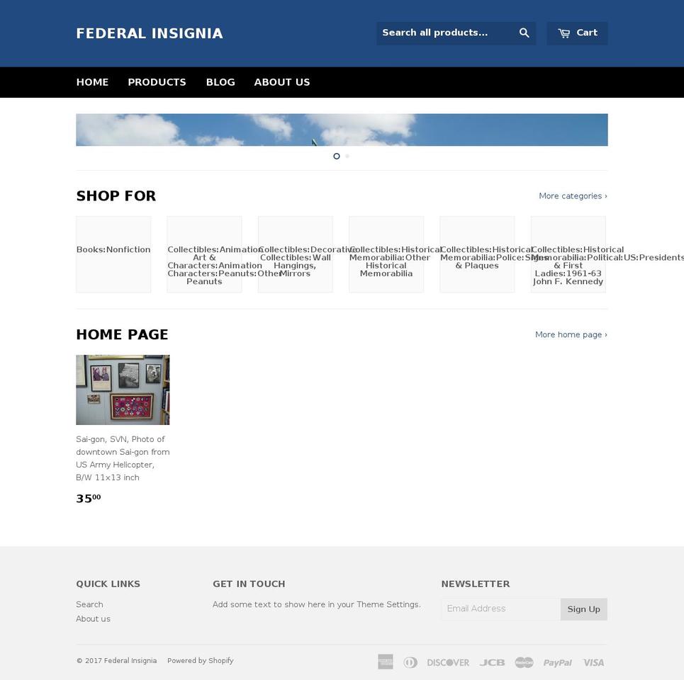 federalinsignia.com shopify website screenshot