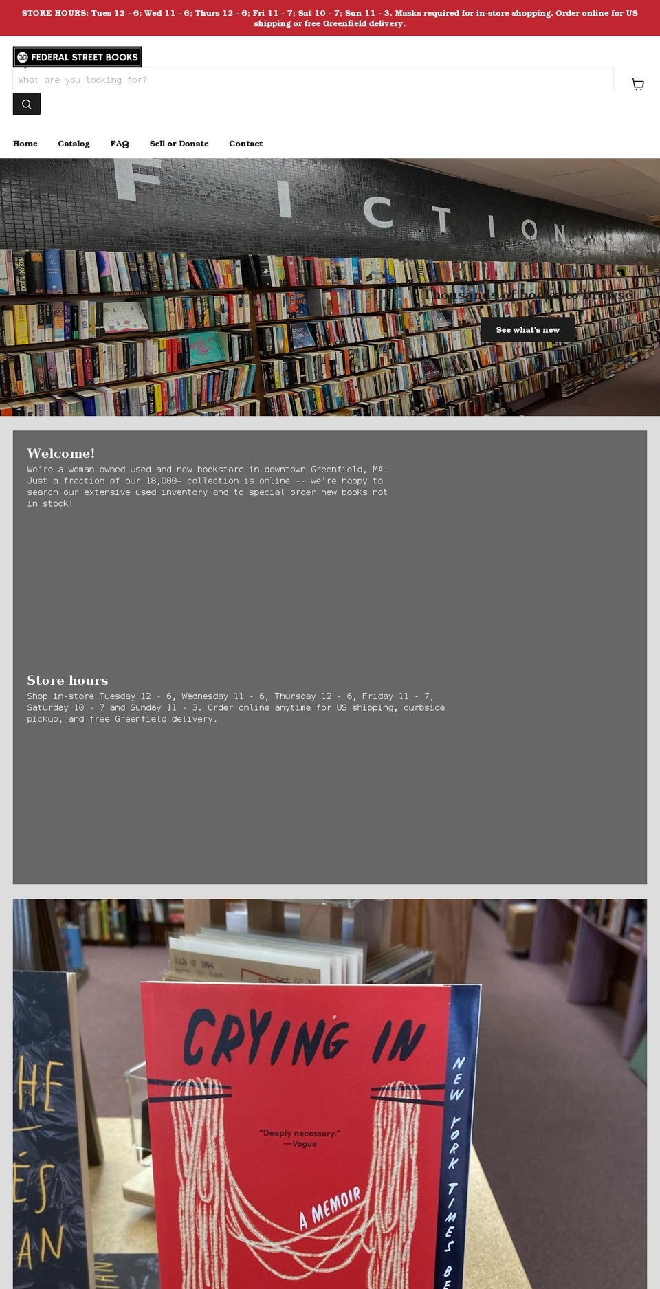 federalstreetbooks.com shopify website screenshot