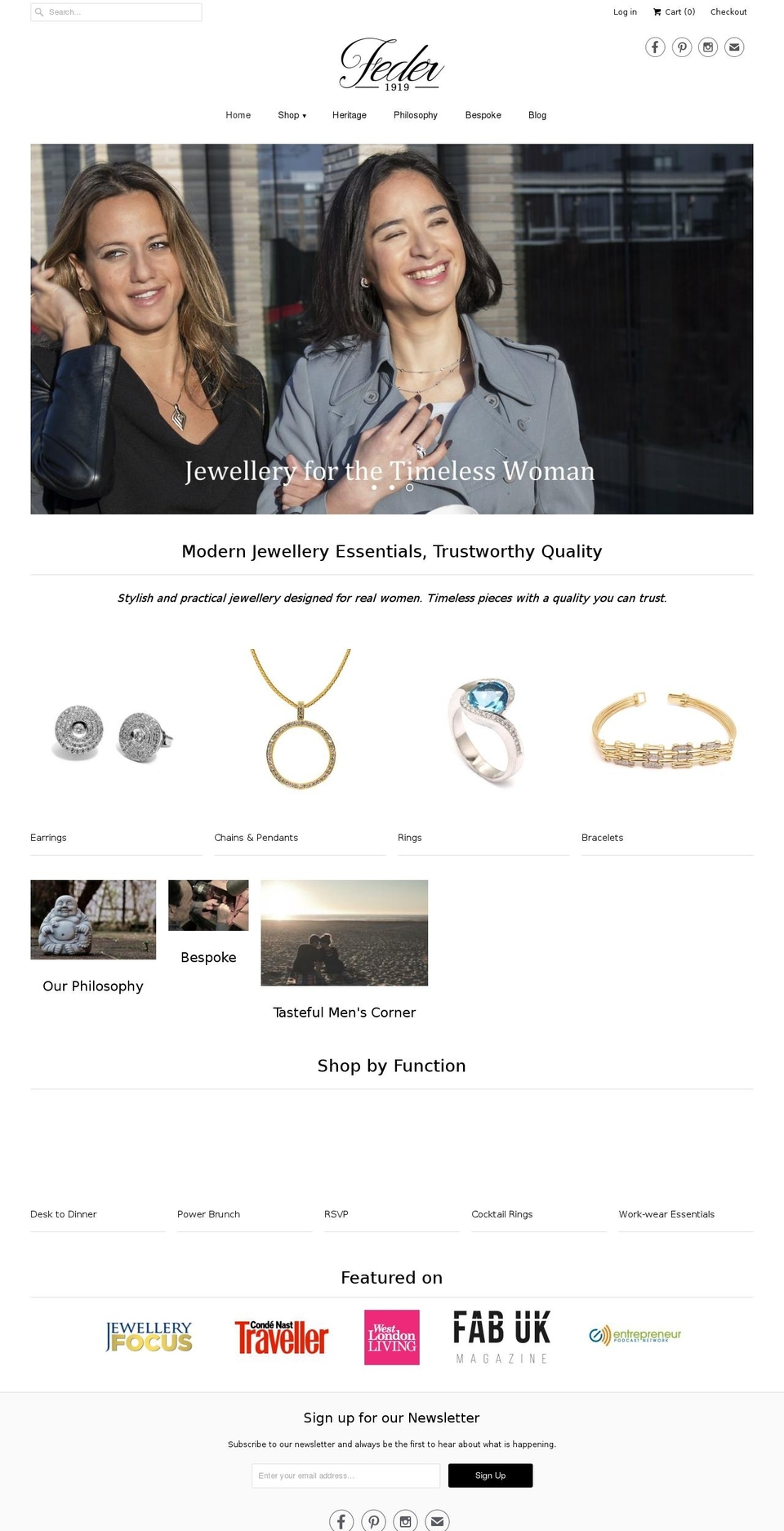 federjewellery.com shopify website screenshot