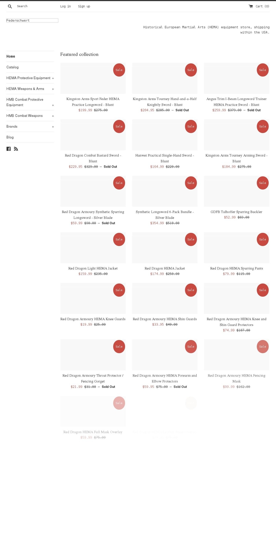 federschwert.com shopify website screenshot