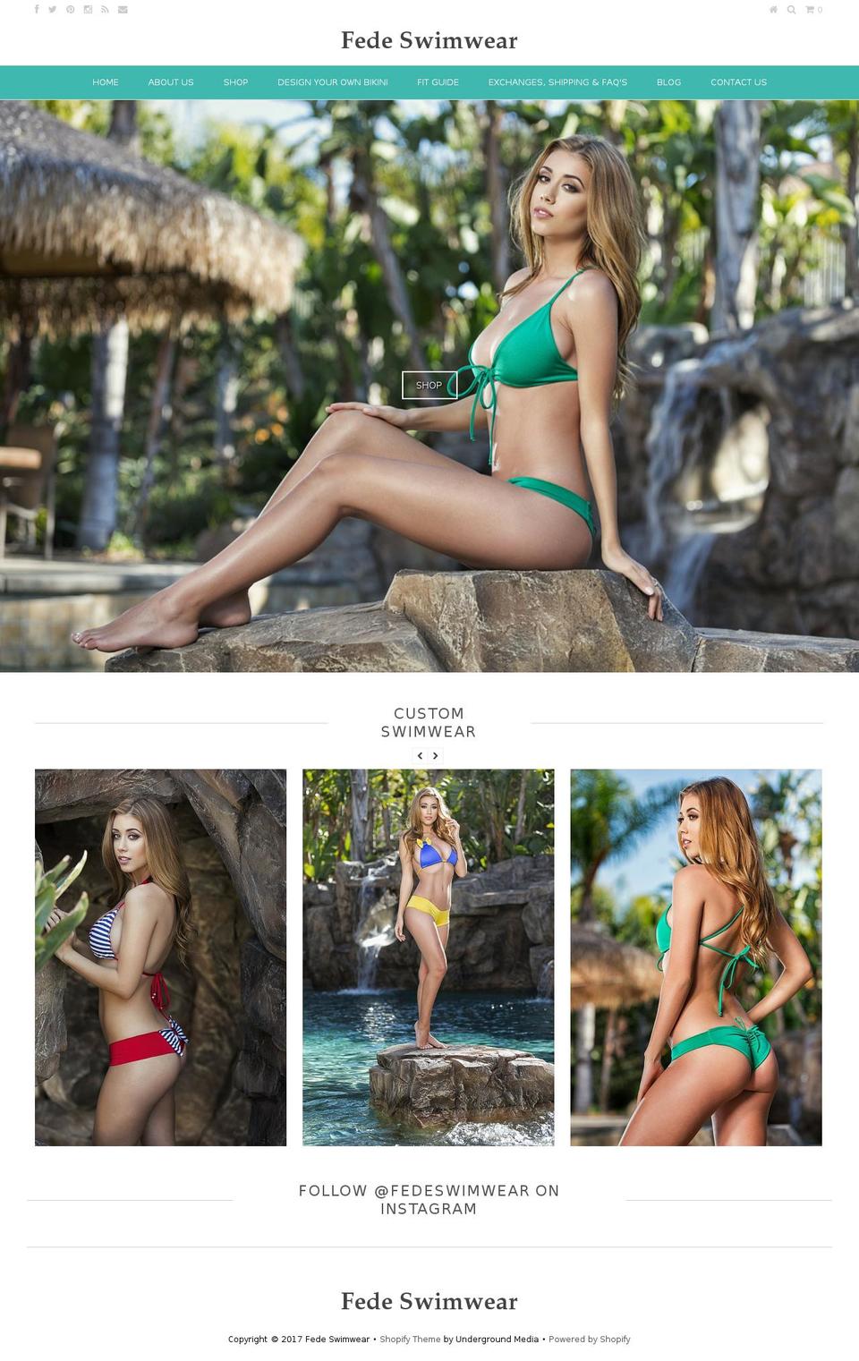 fedeswimwear.com shopify website screenshot