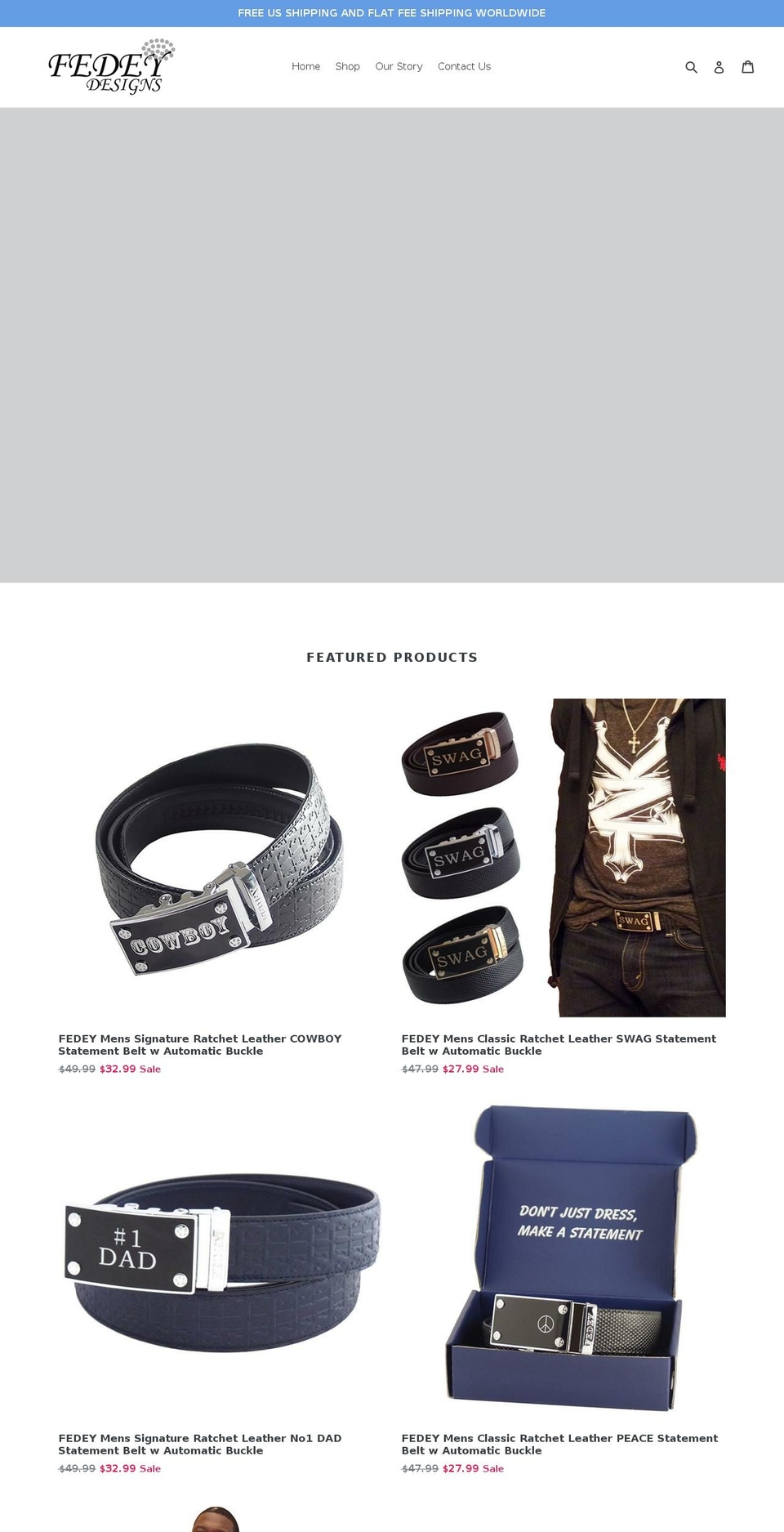 fedeydesigns.com — Shopify storefront screenshot