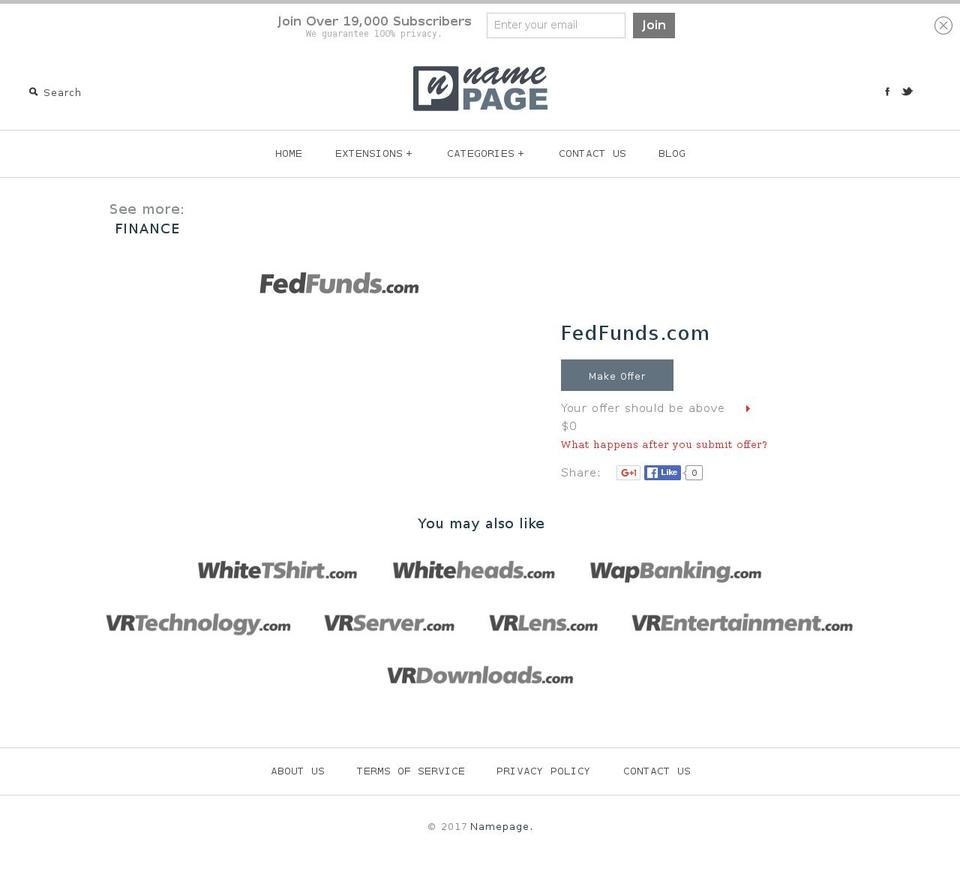 fedfunds.com shopify website screenshot