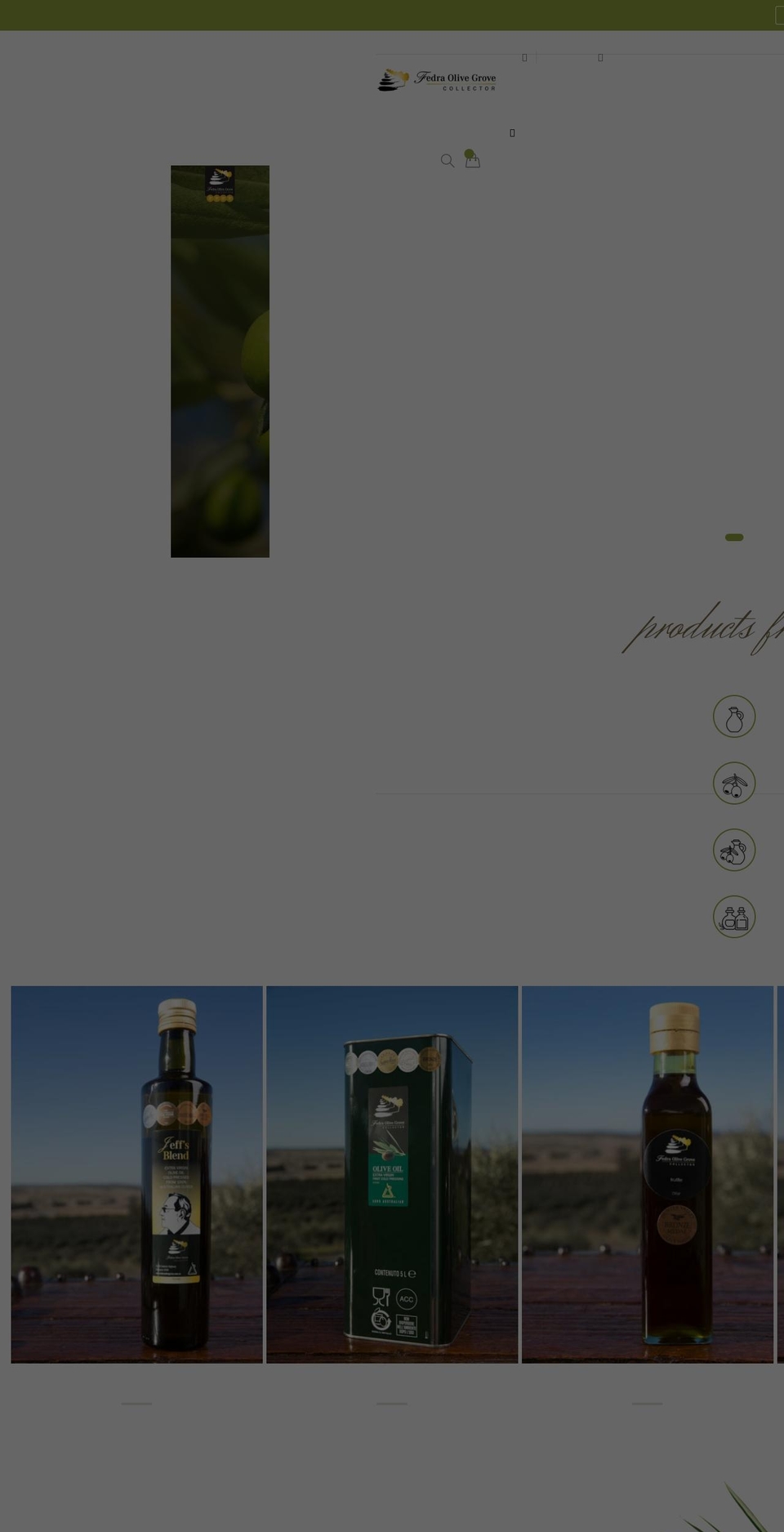 fedraolivegrove.com.au shopify website screenshot