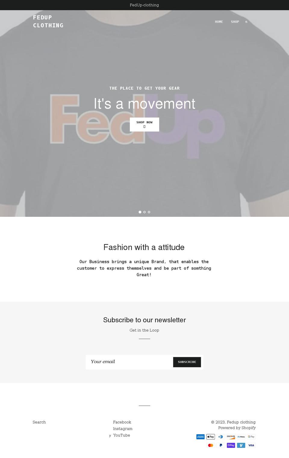 fedup-clothing.com shopify website screenshot