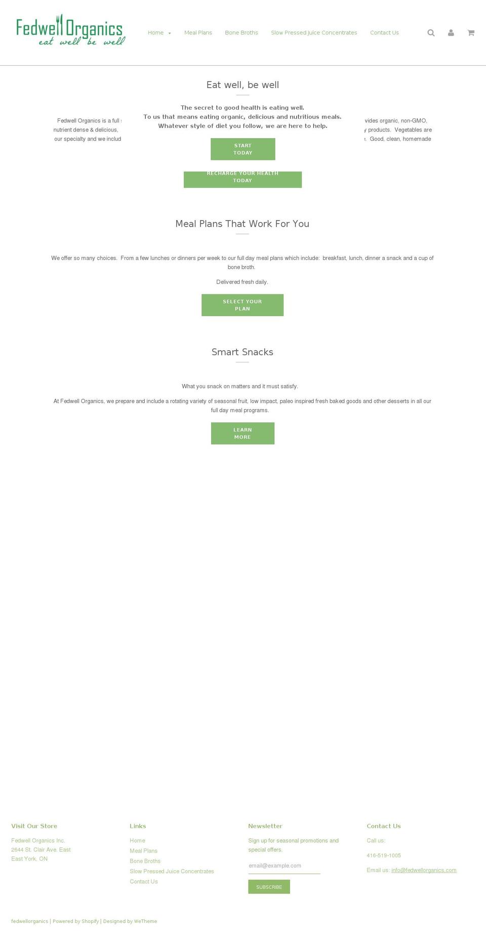 fedwellorganics.com — Shopify storefront screenshot