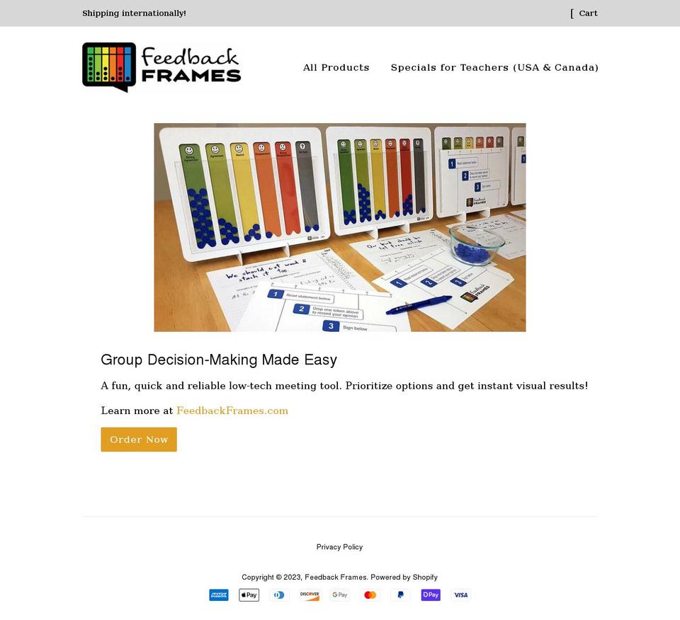 feedback-frames.myshopify.com shopify website screenshot