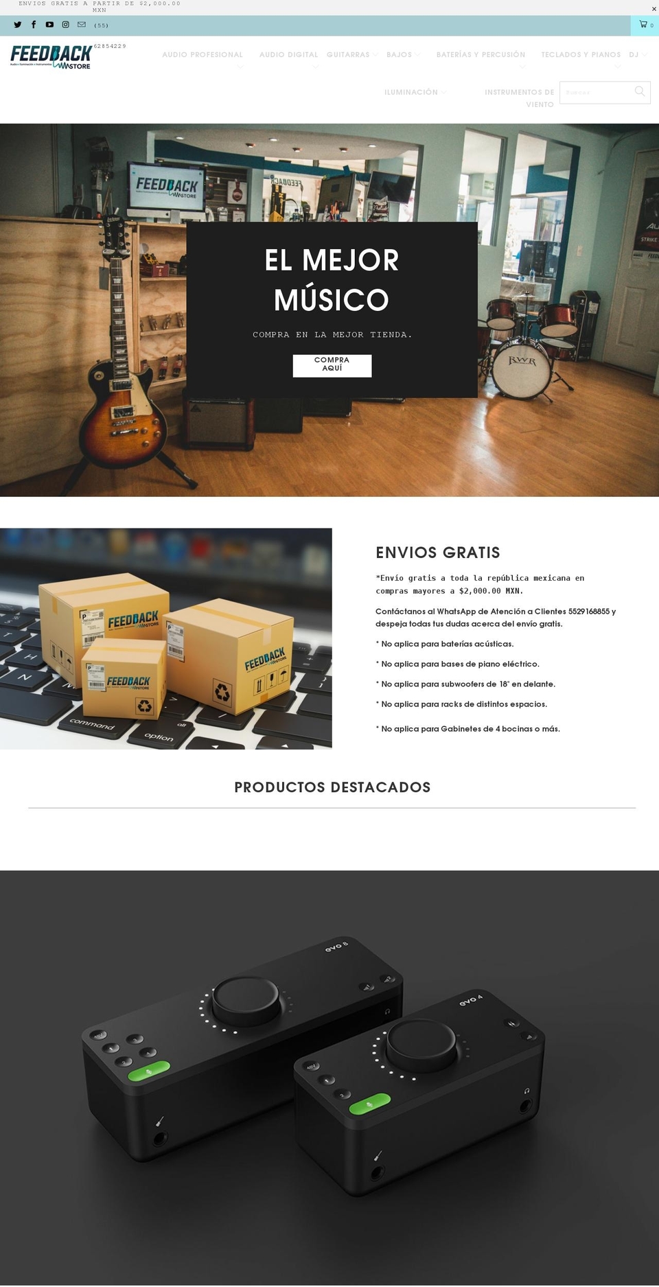 feedbackstore.com.mx shopify website screenshot