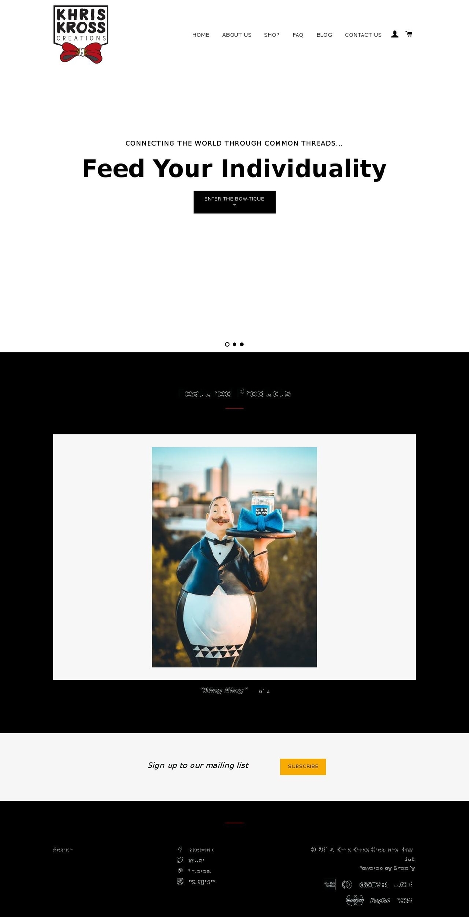 feedmebowties.com shopify website screenshot