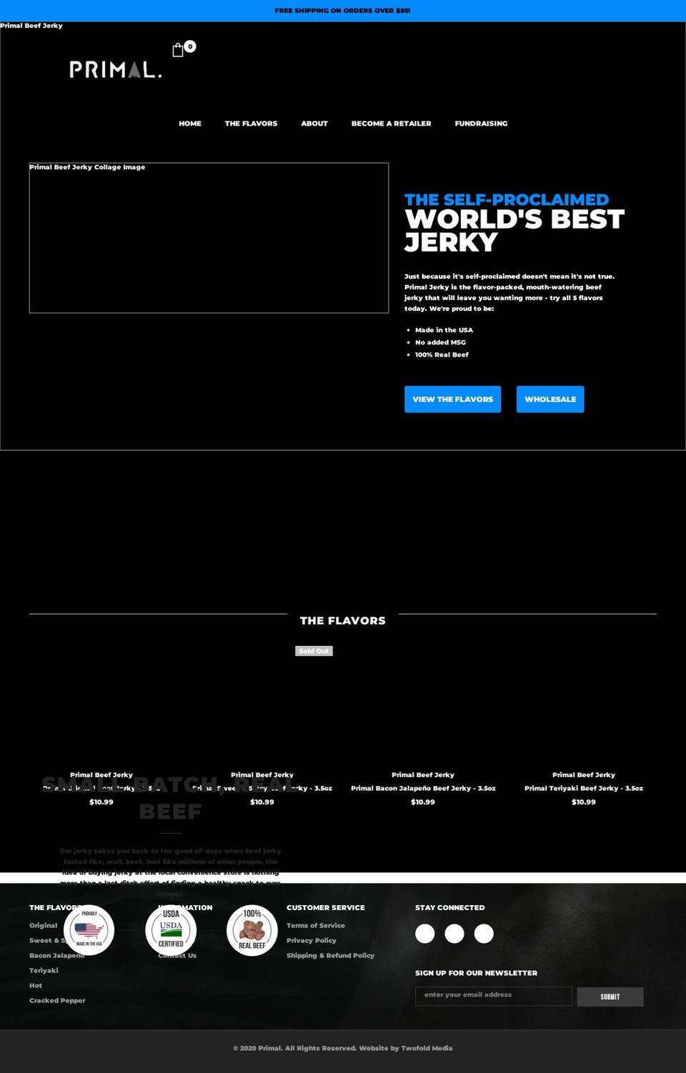 feedonprimal.com shopify website screenshot