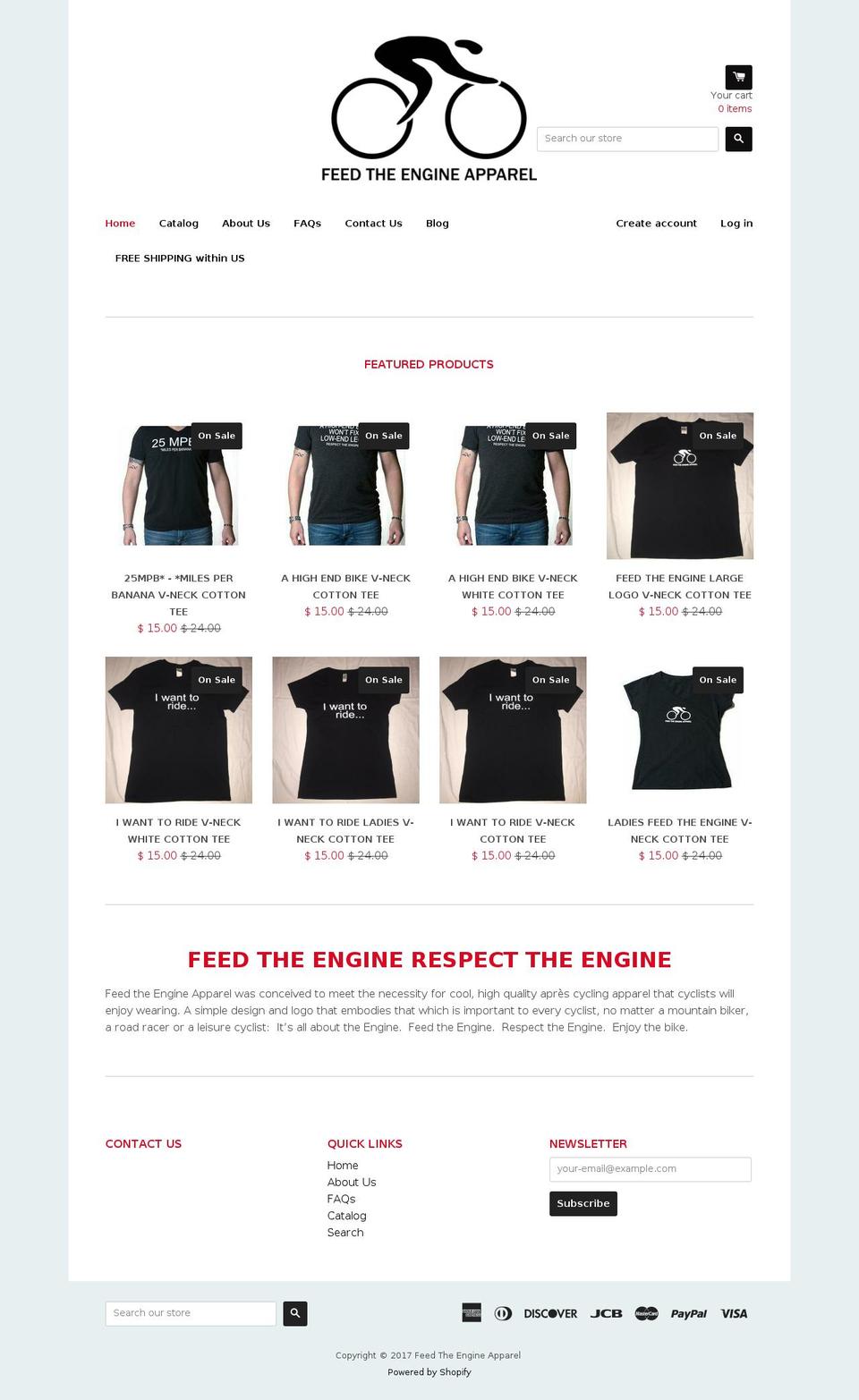 feedtheengineapparel.com shopify website screenshot