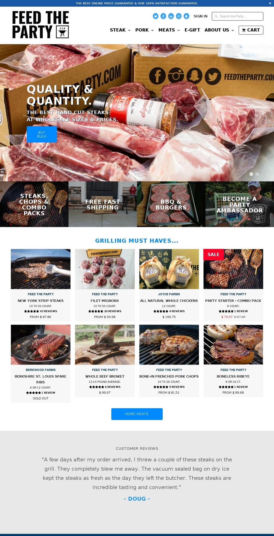 feedtheparty.com shopify website screenshot
