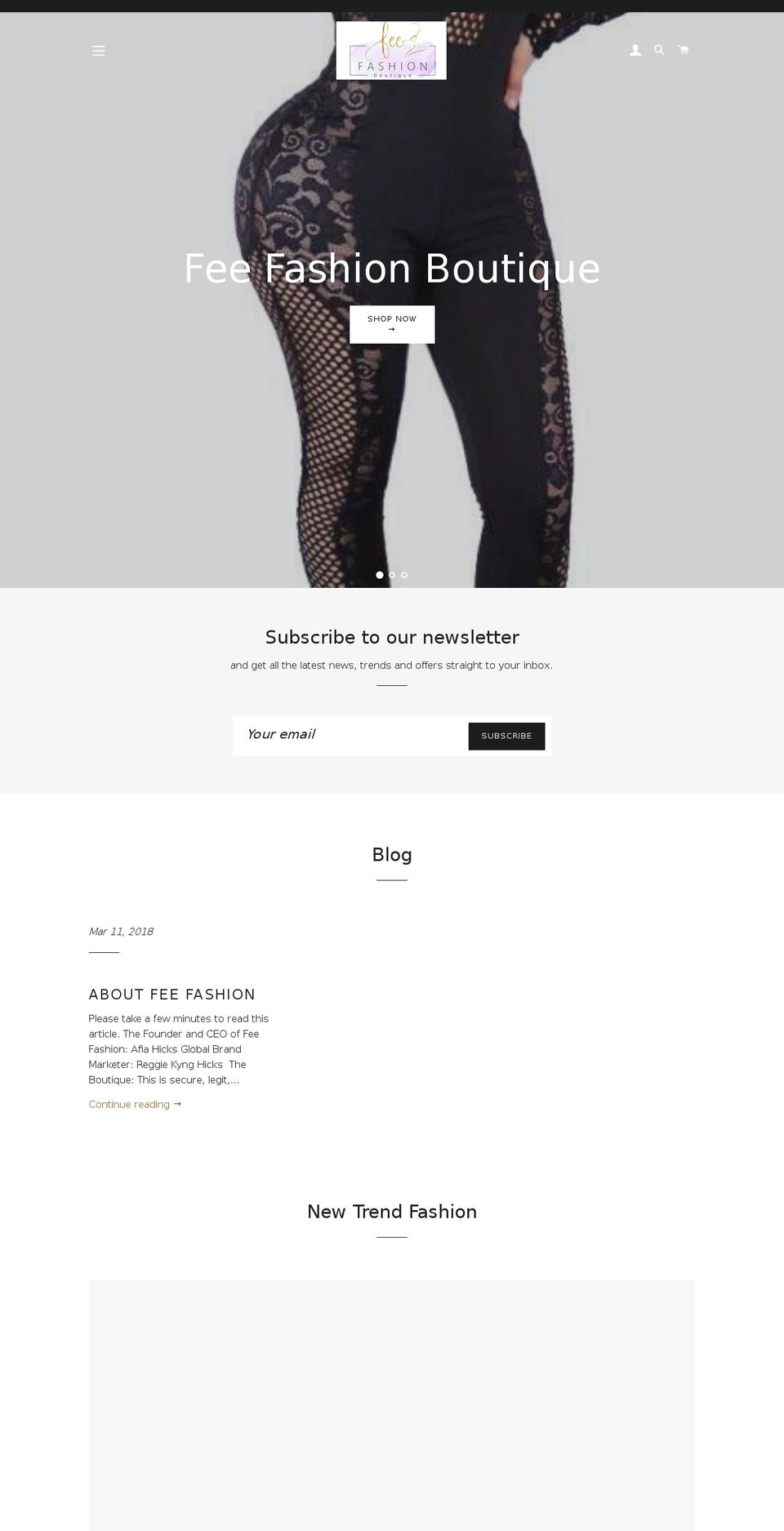 feefashion.com — Shopify storefront screenshot