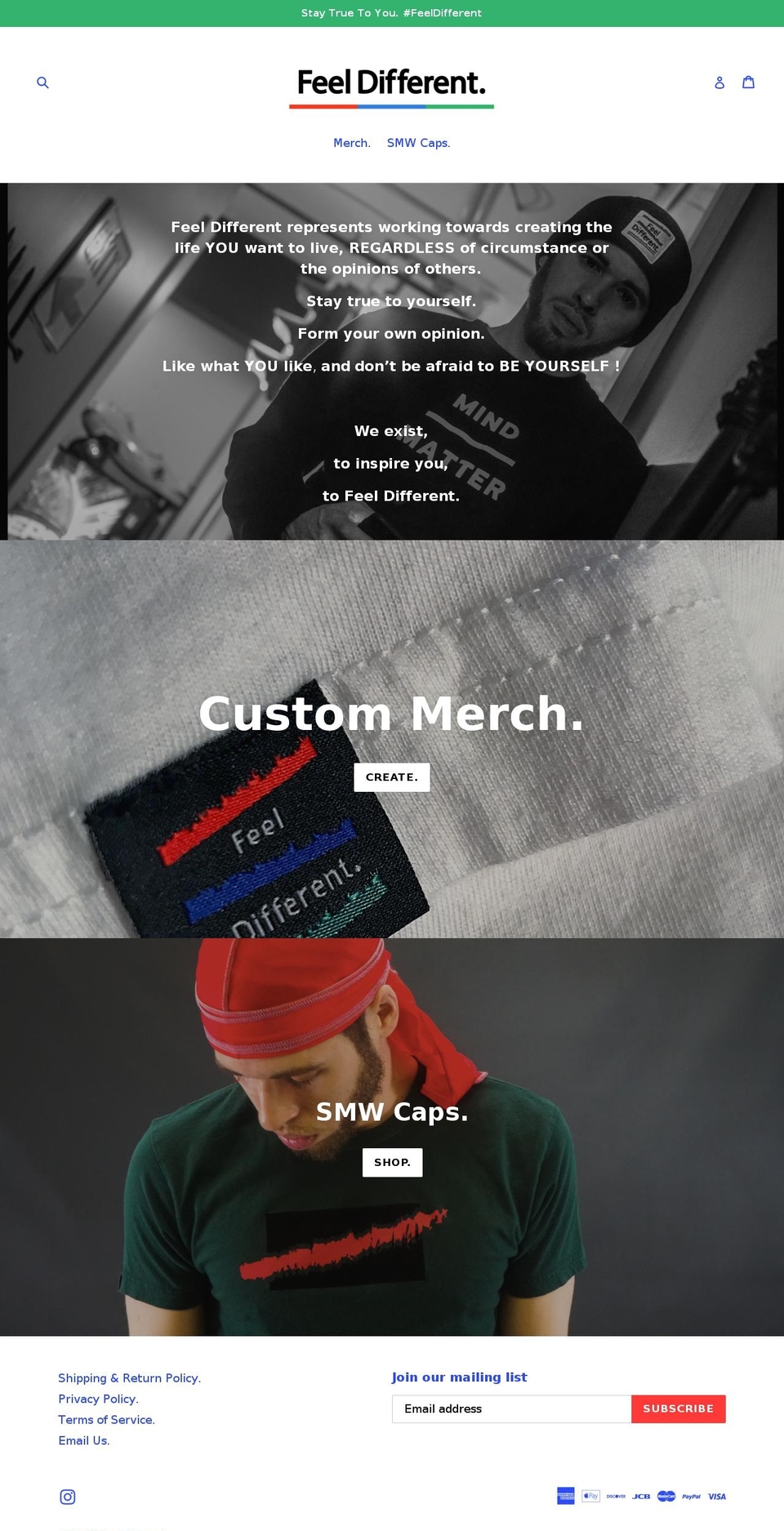 feeldifferent.us shopify website screenshot