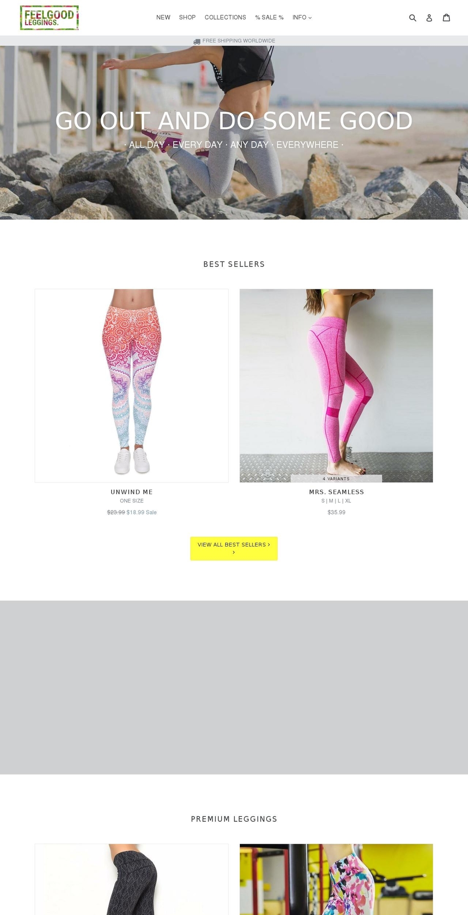 feelgoodleggings.com — Shopify storefront screenshot