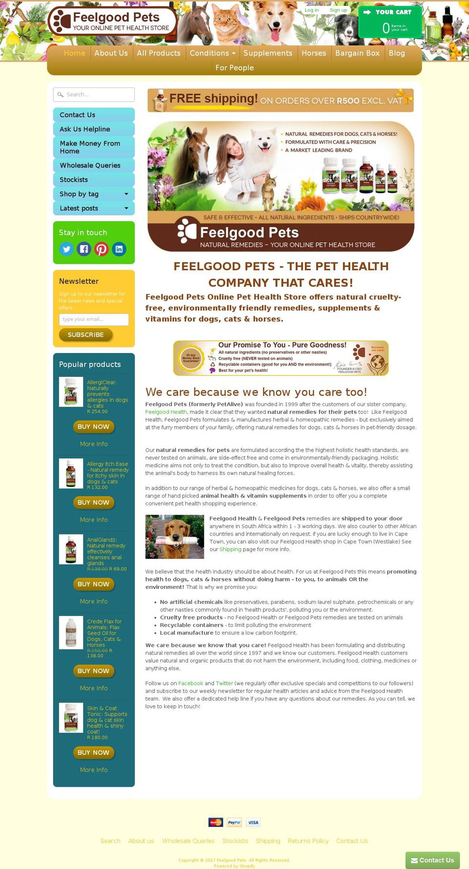 feelgoodpets.com shopify website screenshot