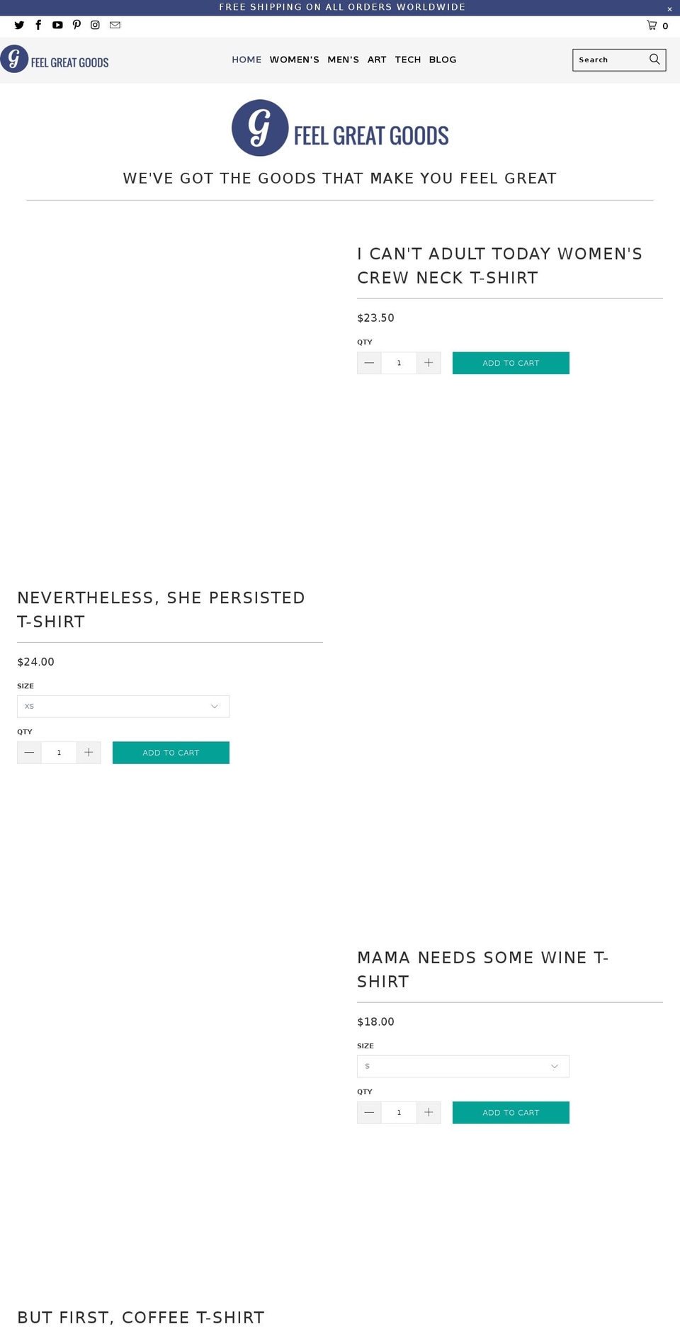 feelgreatgoods.com shopify website screenshot