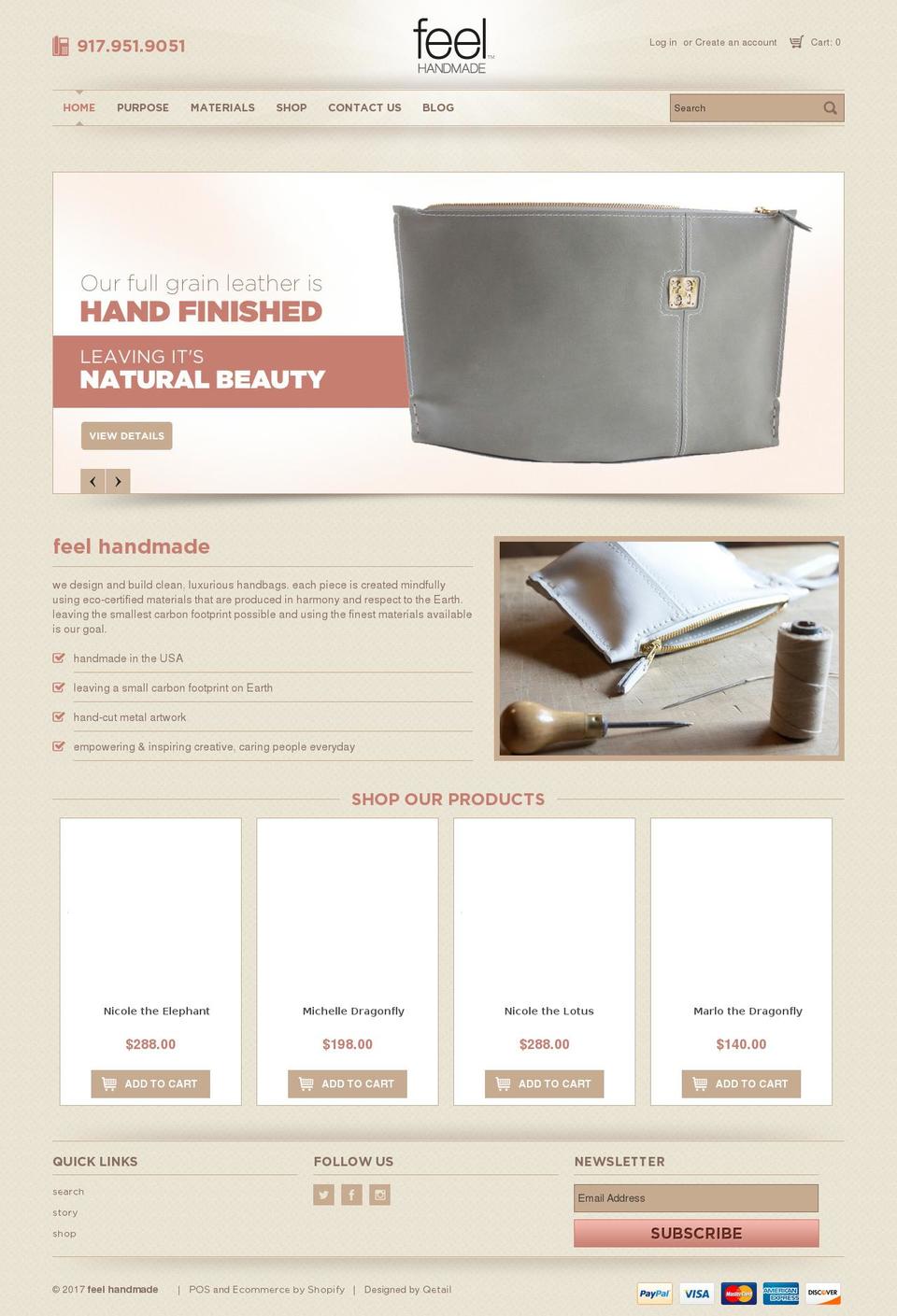 feelhandmade.com shopify website screenshot