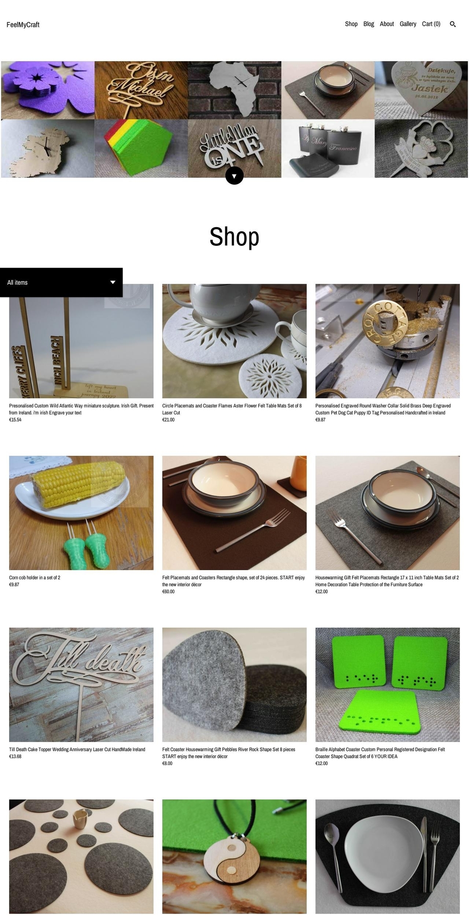 Updated copy of Craft Shopify theme site example feelmycraft.com