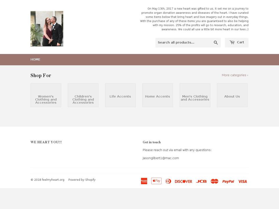 feelmyheart.org shopify website screenshot