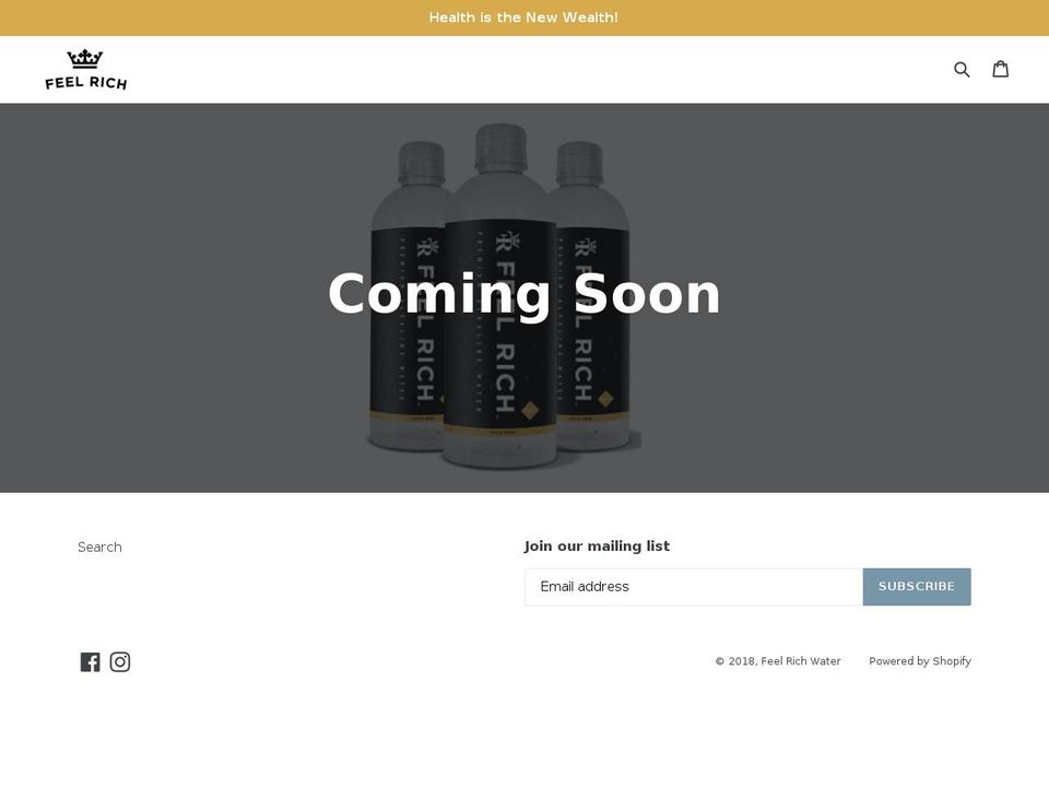feelrichwater.com — Shopify storefront screenshot