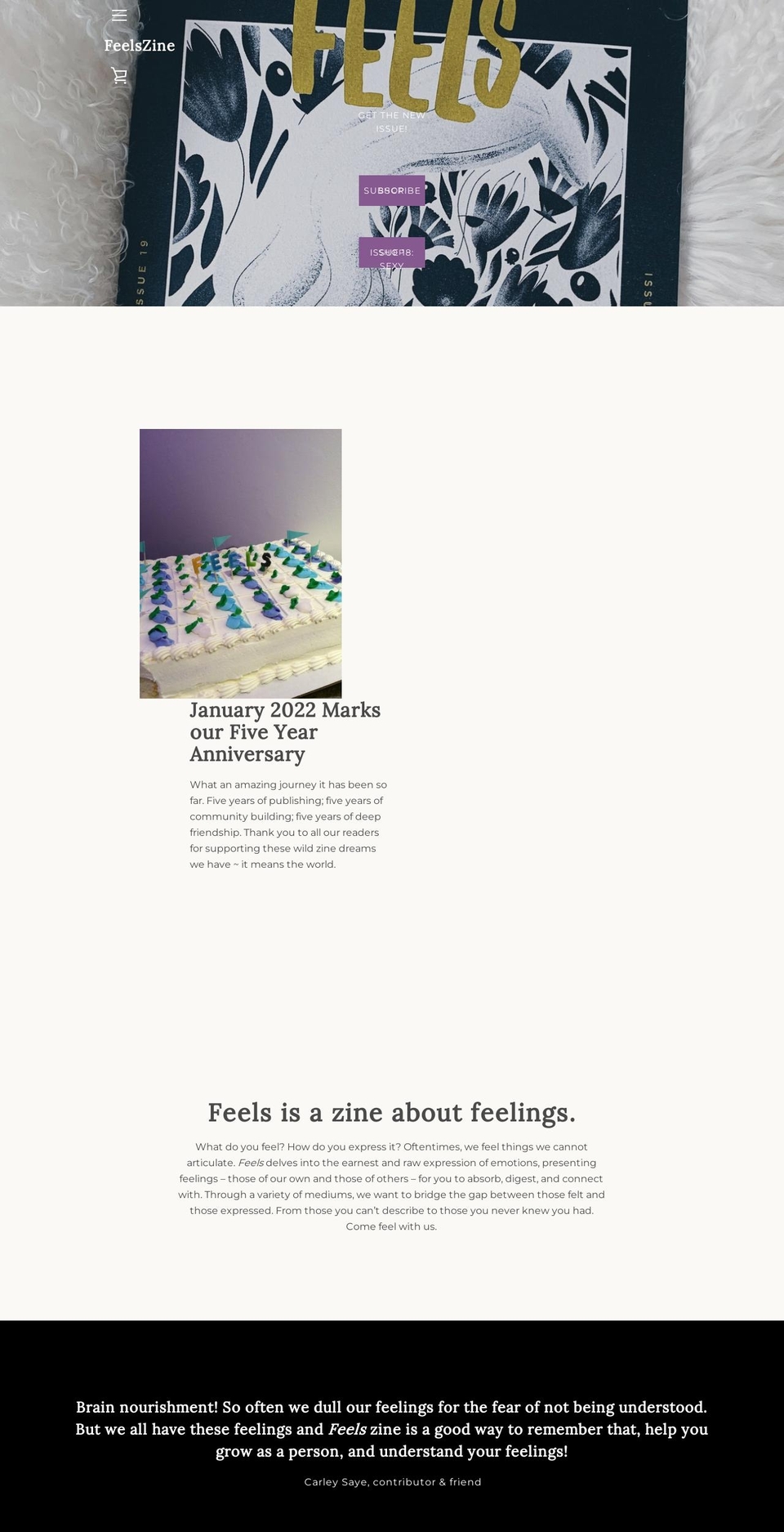 feelszine.com shopify website screenshot