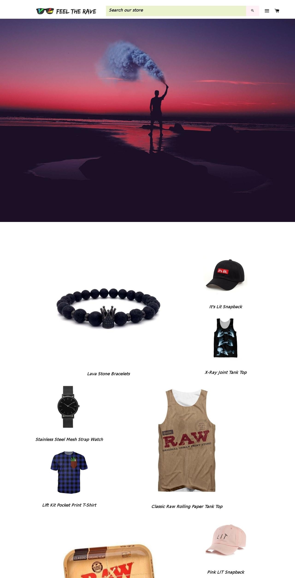 feeltherave.com — Shopify storefront screenshot