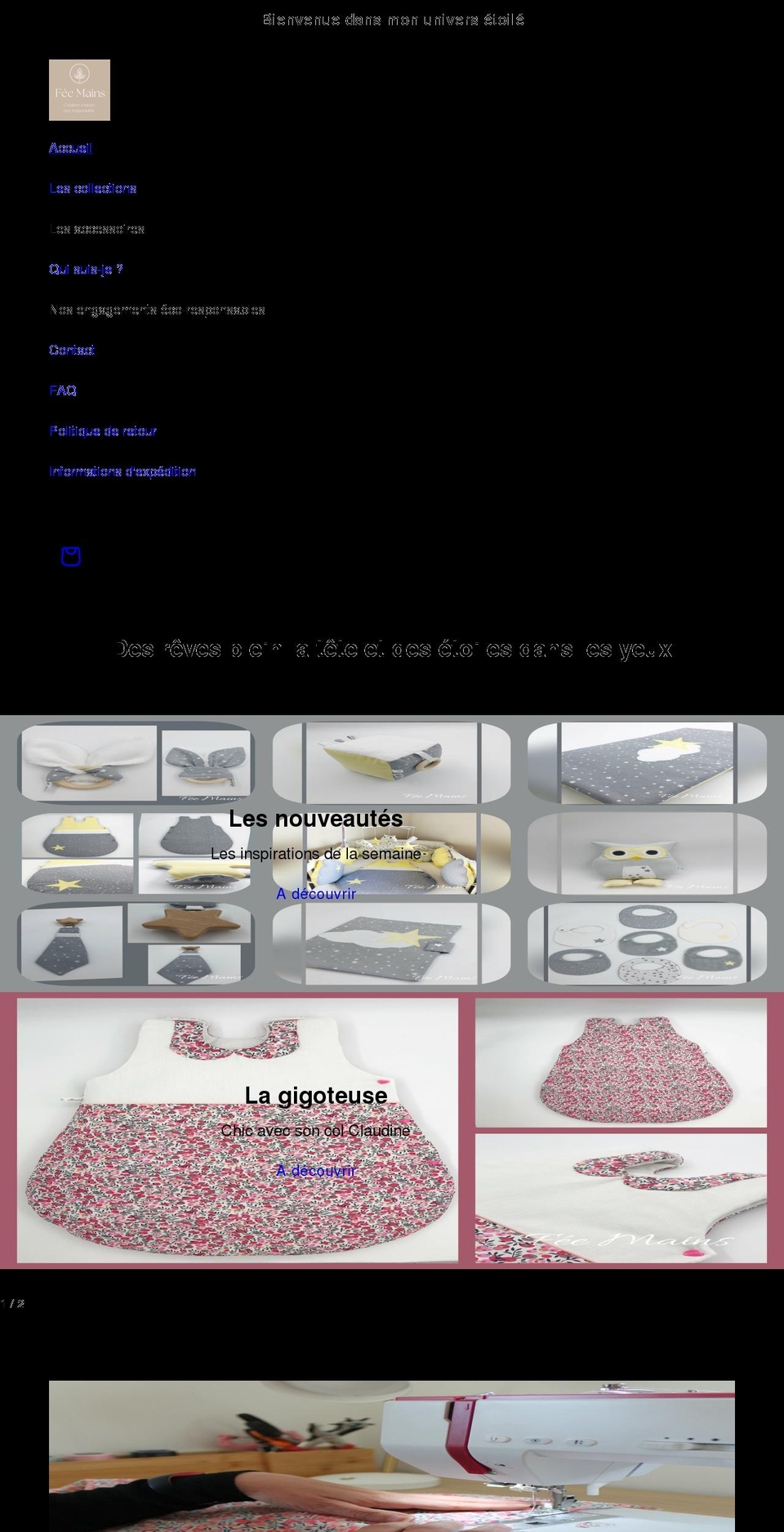 feemains.fr shopify website screenshot