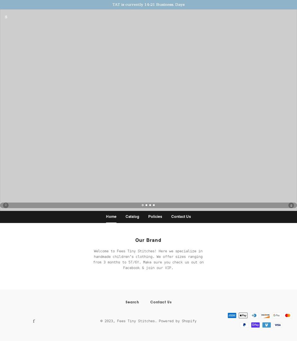 feestinystitches.com shopify website screenshot