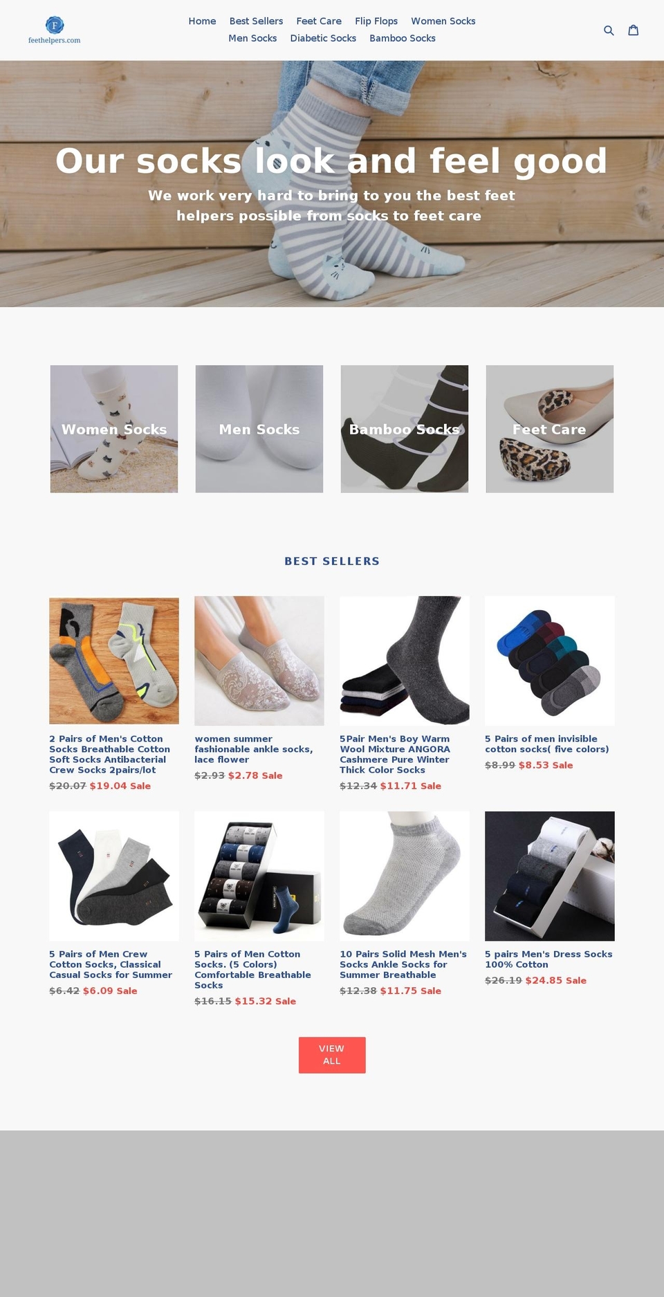 feethelpers.com — Shopify storefront screenshot