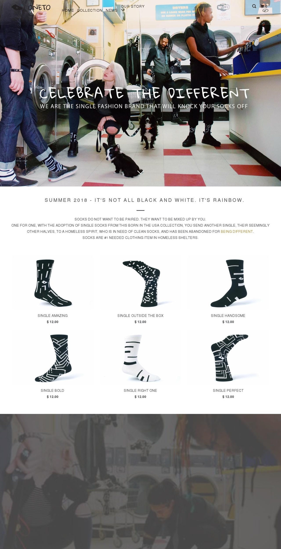 ONETO WEBSITE 2018 - FEBRUARY 14th of 2018 Shopify theme site example feetthesinglesockmovement.org