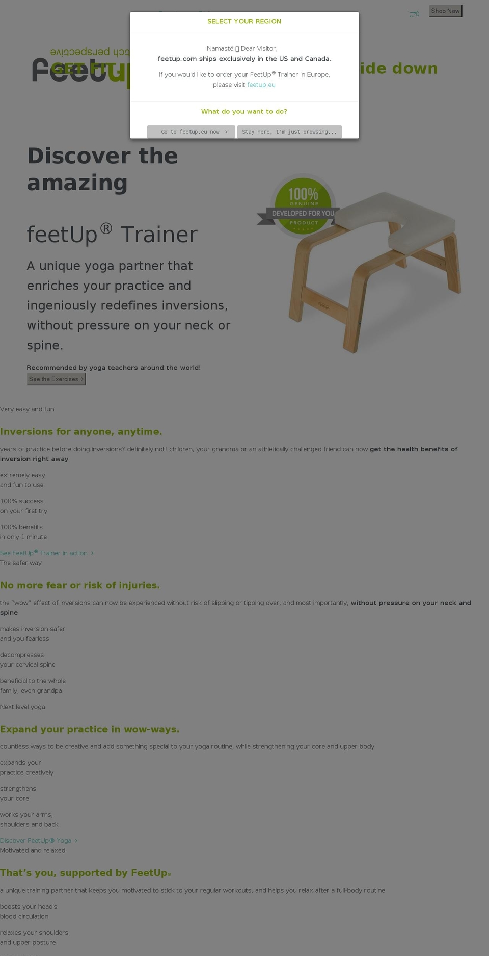 feetup.us shopify website screenshot