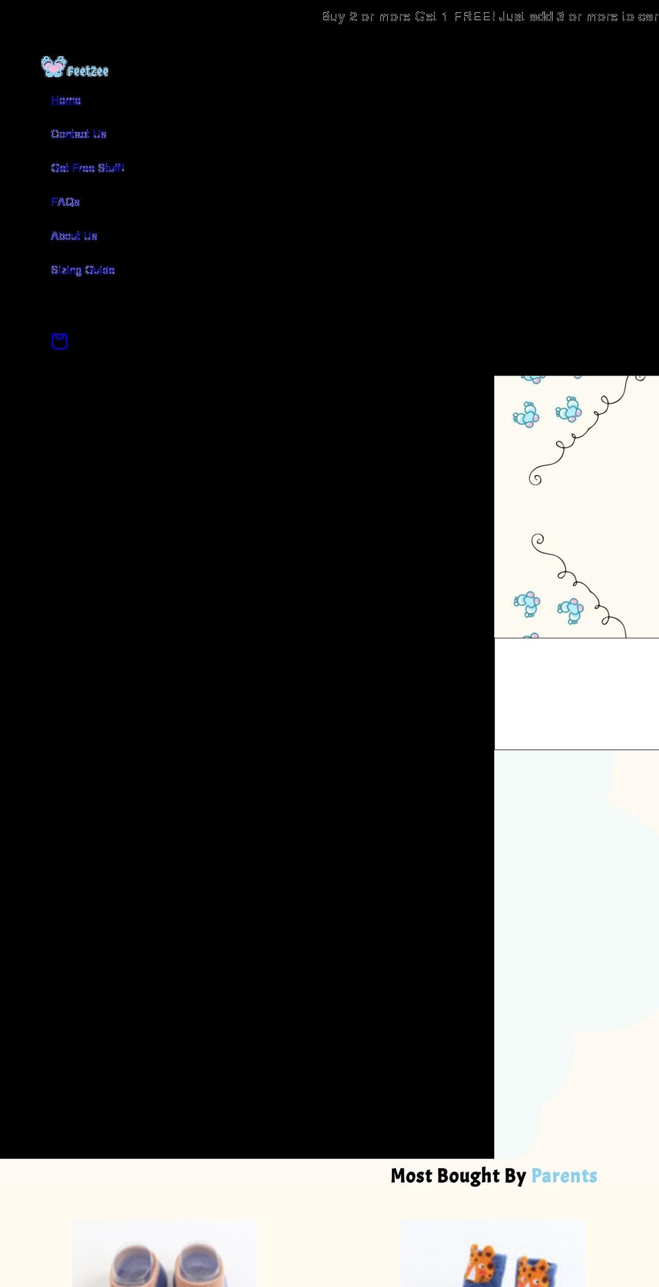 feetzie.com shopify website screenshot