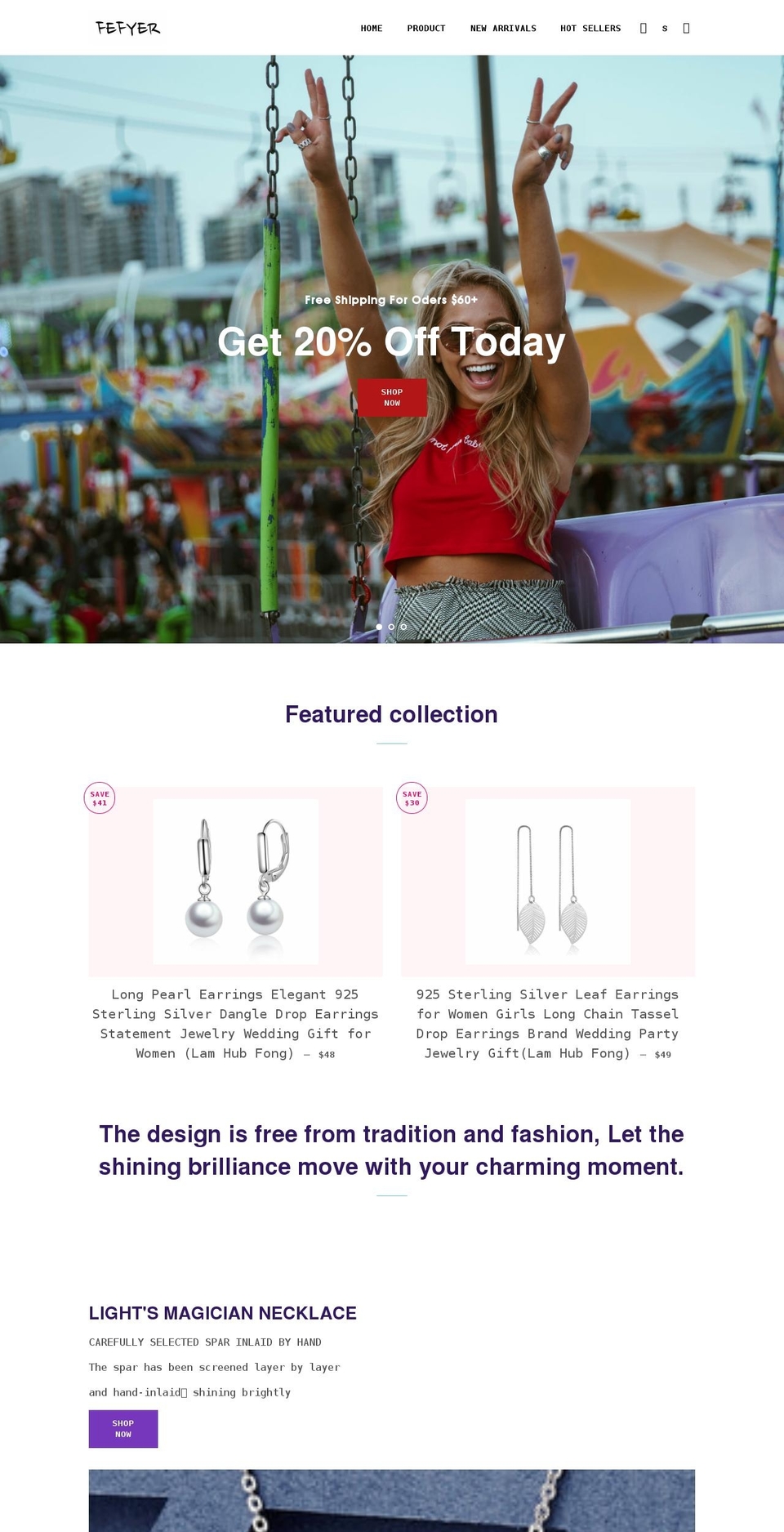 fefyer.myshopify.com shopify website screenshot