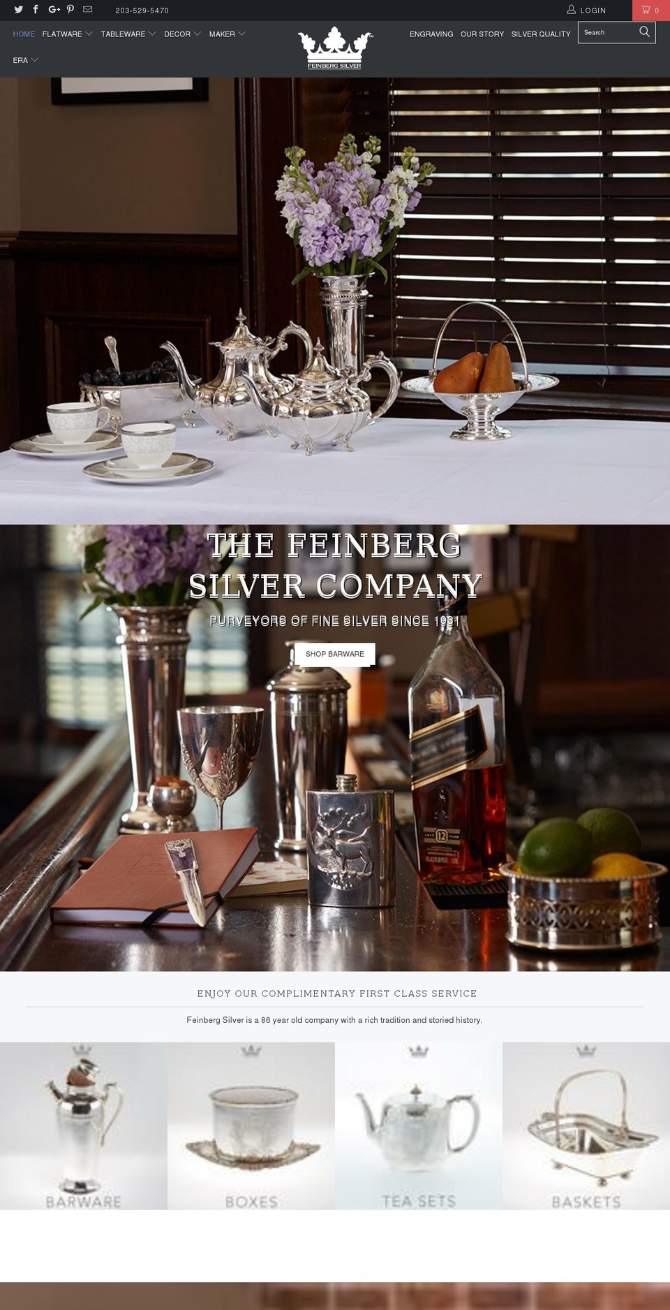 feinbergsilver.com shopify website screenshot