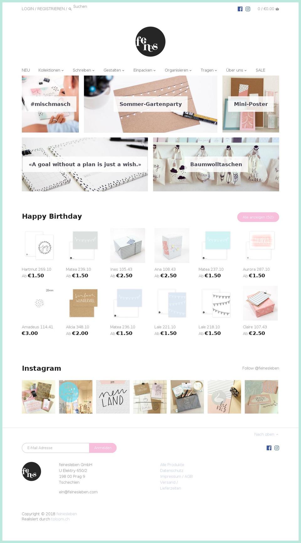 feinesleben.com shopify website screenshot